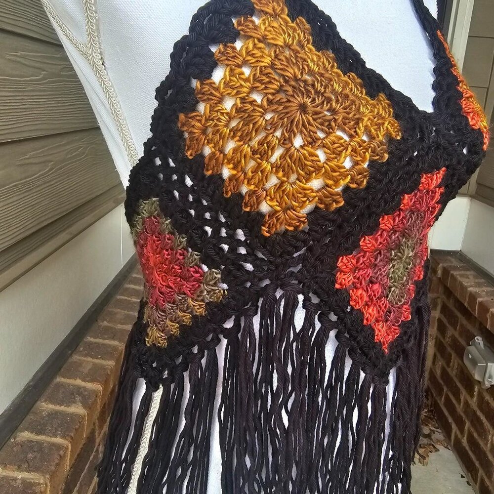 Handmade Crochet Granny‎ Square Festival Top - Picture 6 of 8